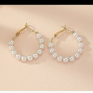 Pearl Hoop Earrings